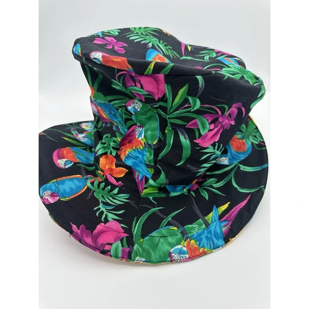 Handmade Reversible Tropical Parrot Fruit Top Hat Festival Costume Luau One Size
